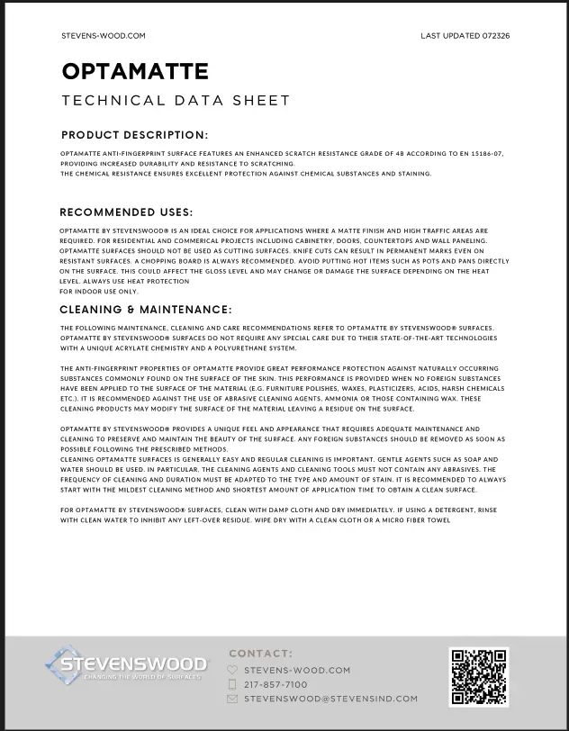 Optamatte TDS